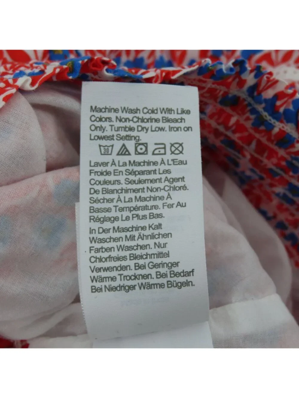 J Crew Women Small Red White Blue Floral Flower Stretch Skirt Lined USA American